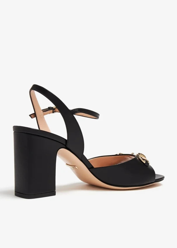 Gucci Leather Mid-Heel Sandals