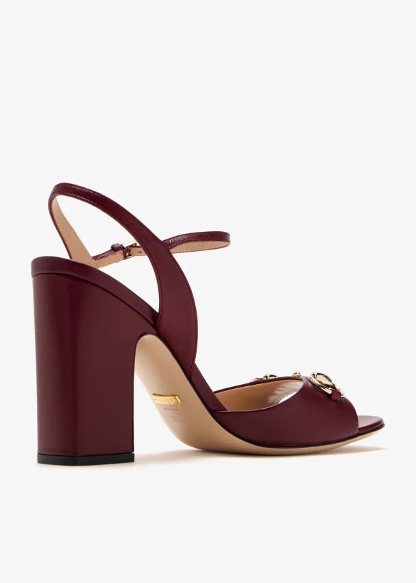 Gucci Leather Mid-Heel Sandals