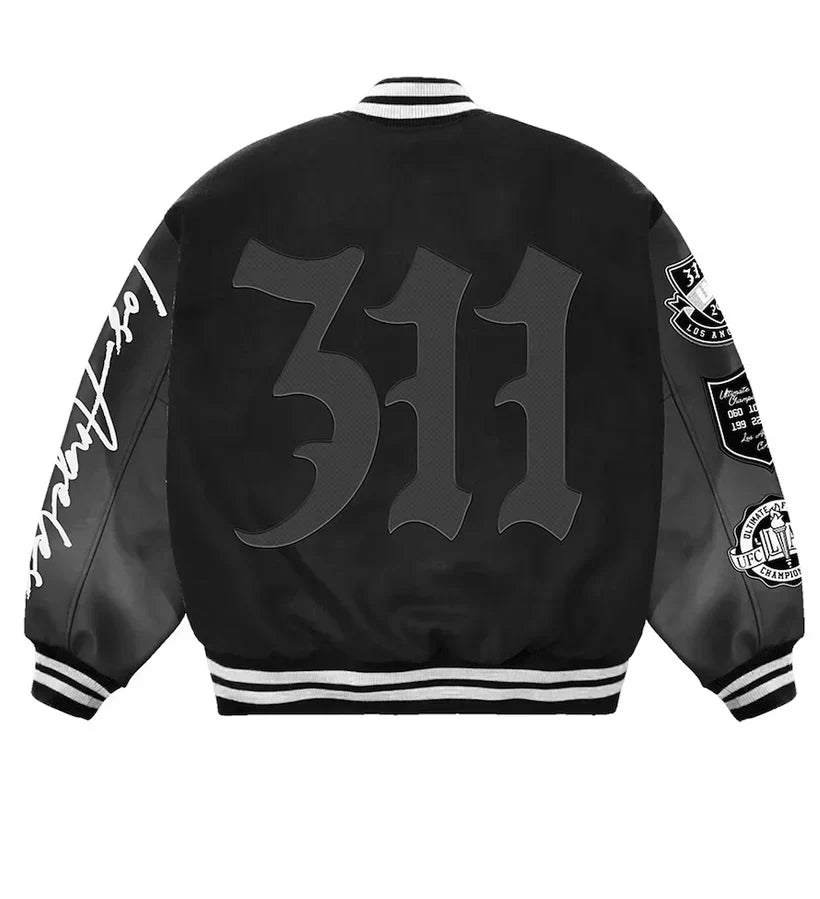 Men's Black UFC 311 Los Angeles Full-Snap Varsity Jacket