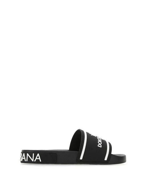 Dolce &amp; Gabbana Logo Crown Slides