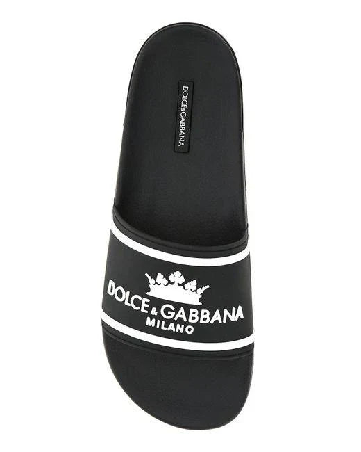 Dolce &amp; Gabbana Logo Crown Slides