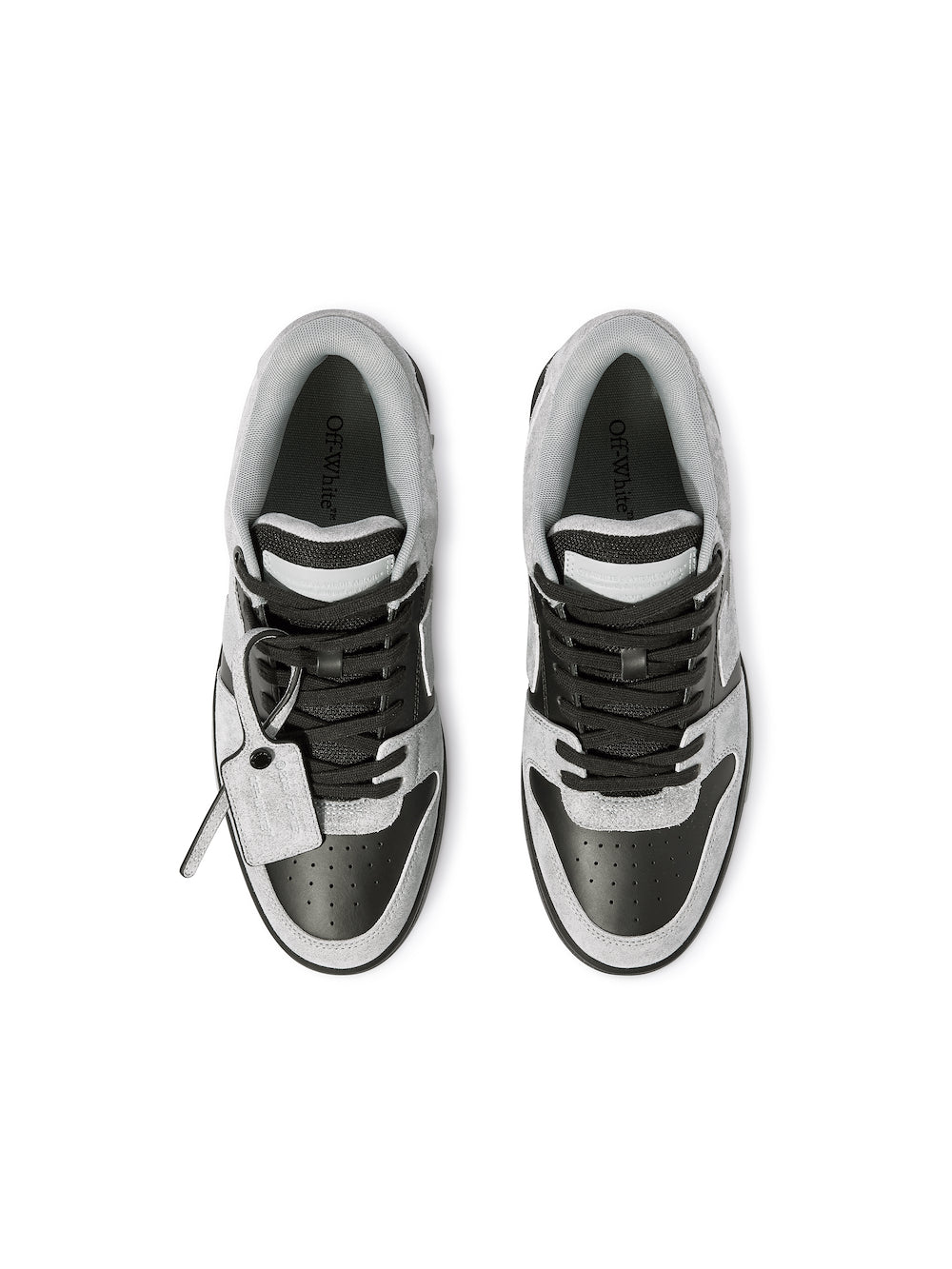 Light gray/black out of office suede