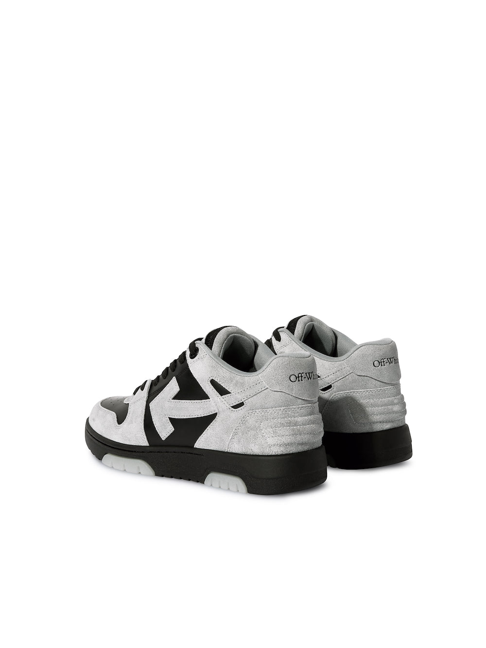 Light gray/black out of office suede