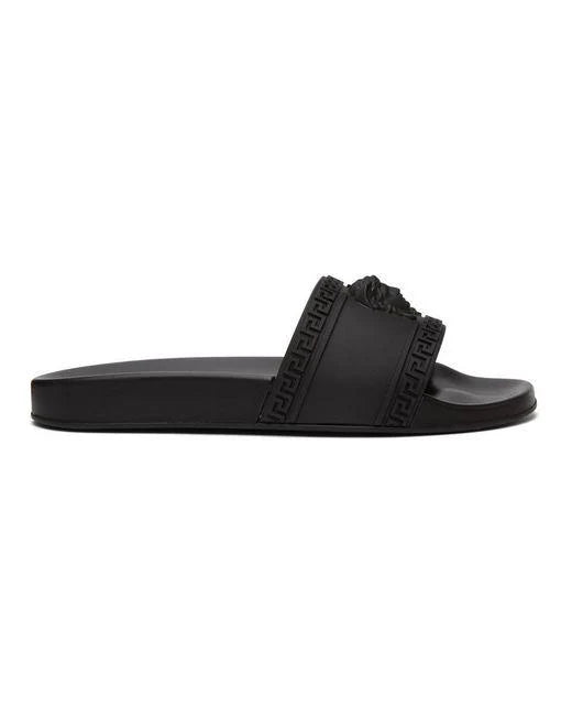 Versace Medusa Pool Slides "Triple Black"