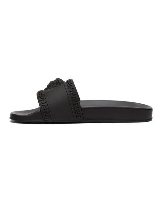 Versace Medusa Pool Slides "Triple Black"